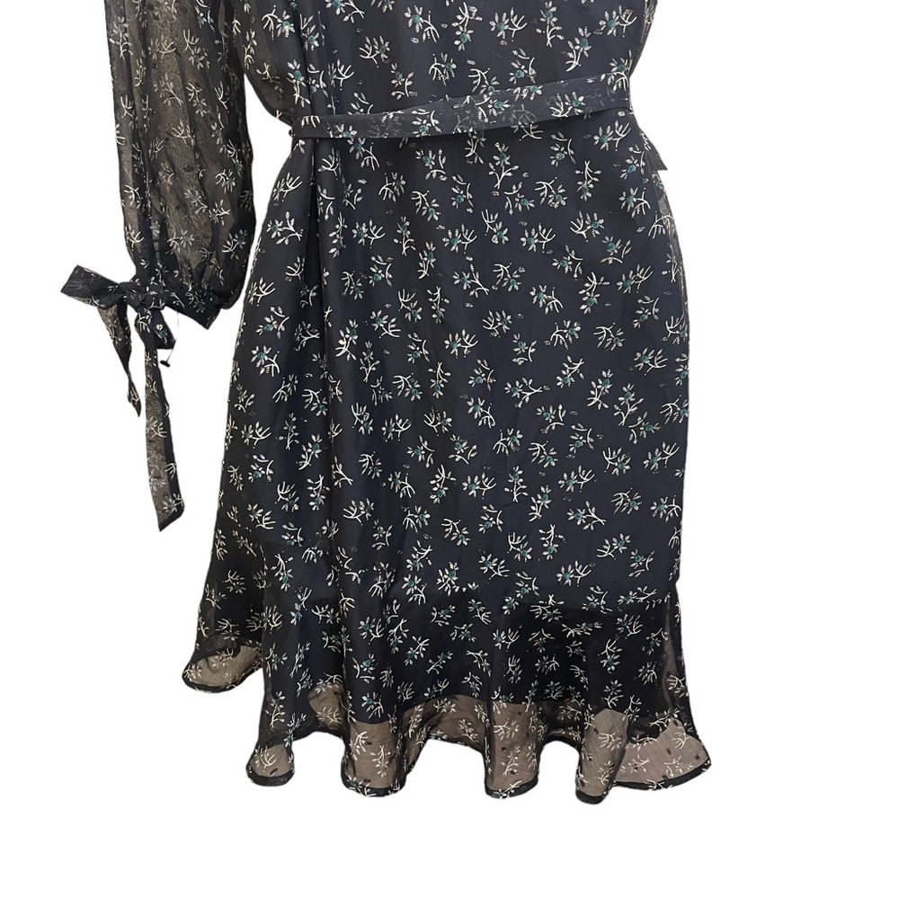 Collective Concept Womens One Shoulder Flora Ruffle Cocktail Dress Black XS - Picture 11 of 13